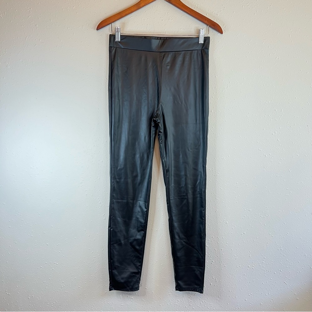 Zara Black Faux Leather Leggings - Picture 4 of 10